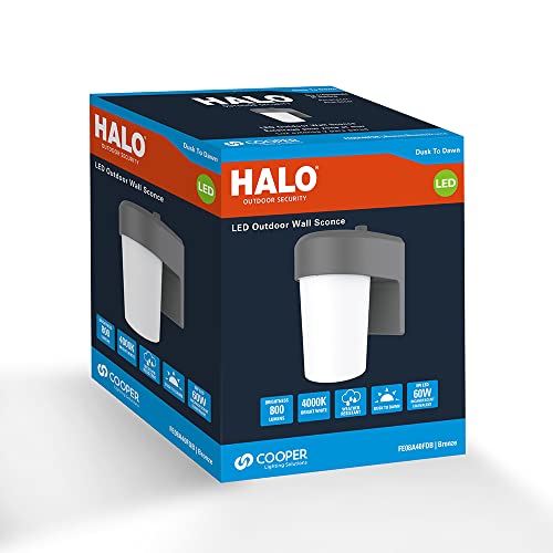 HALO FE 1-Light Bronze LED Outdoor Lantern Sconce with Dusk to Dawn - image 2