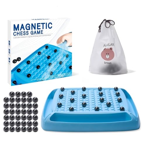 Magnet Game, Magnetic Game for Kids and Adults, Table Top Board Game for Kids 8-12, Magnet Chess Game 40Pcs for Family Games Night, 2-4 Players
