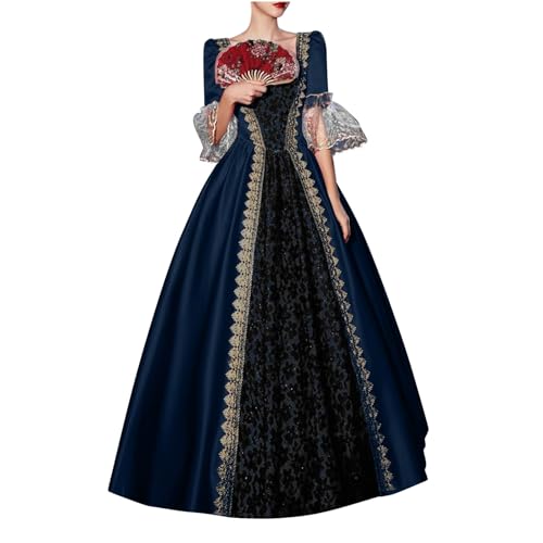 Mittelalter Kleidung Damen Renaissance Prinzessin Kleider Barock Rokoko Kleidung Lolita Kleidung Viktorianisches Königin Maxi Kleider Elegant...