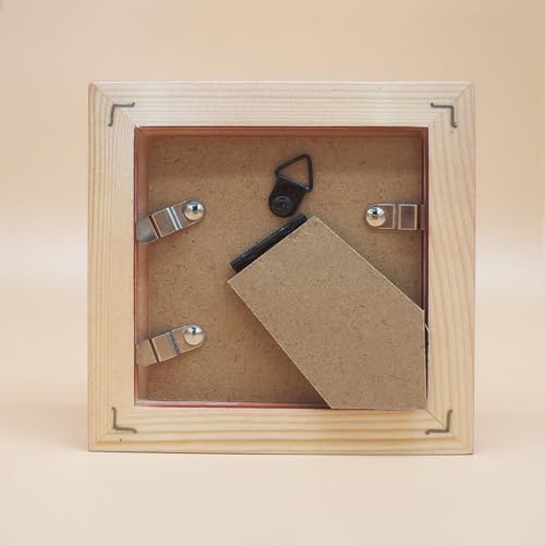 Image of 3x3 Picture Frame Solid Wood,Red. Table Top or Wall Mount Photo Frames with Plastic Glass for 3x3 Inches Pictures, Modern Home Office Decor