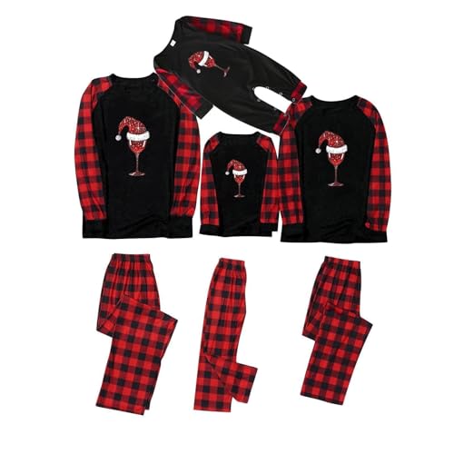 Ninedayx Conjunto de pijama familiar de Navidad a juego, conjunto de pijamas a juego para la familia, ropa de noche elegante, ropa de dormir familiar, ropa de descanso familiar, ropa de descanso de