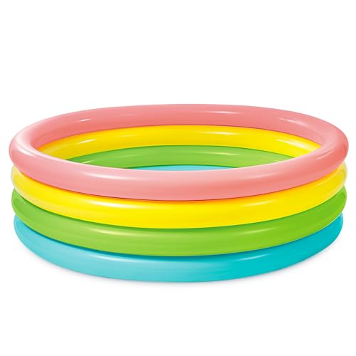Intex 56441NP - Aufblasbarer Pool Sunset Glow, Vier Ringe, Vinyl, Mehrfarbig, 168x46 cm
