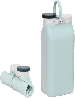 Termos Botella De Agua Plegable, Libre BPA, Botella De Agua Deportiva Viaje Silicona, Triple A Prueba De Fugas, Peso Ligero 20oz (Color : Verde, tamaño : 20oz)