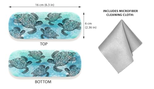Image of WIRESTER Hard Shell Eyeglasses Case, Clamshell Sunglasses Holder Protective Cover with Microfiber Cloth