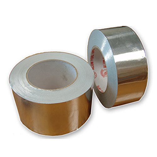 Foil Tape 2.8 Mil - Acrylic Adhesive with Liner (45012A) (Size:4 (96mm) x 50Yd-12 Rolls Per Case, Silver)