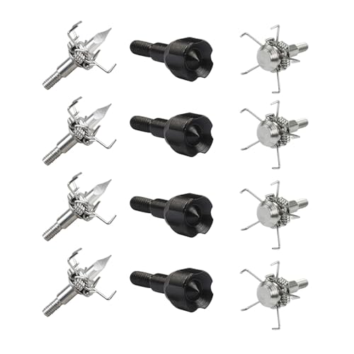Broadheads 100 Grain Hunting Small Game Judo and Hammer Mixed 12PK Arrow Tips Screw-in Arrowheads