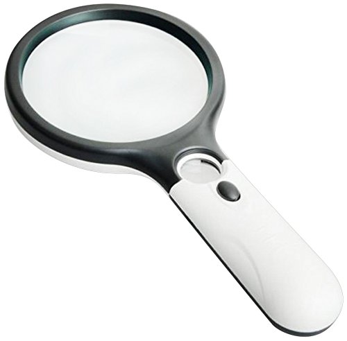 Magnifier 3 LED Light, Handheld Magnifier Reading Magnifying Glass Lens Jewelry Loupe Ideal for Reading