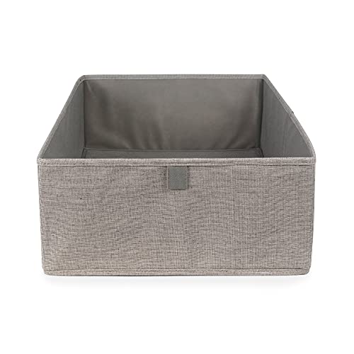 Compactor - Aufbewahrungsbox aus Oxford-Stoff Grau Größe L 56x36x16,5 cm - Faltbare Box mit Griff für Kleidung, Bettwäsche und Accessoires - Ordnungssystem für Schrank und Ankleidezimmer