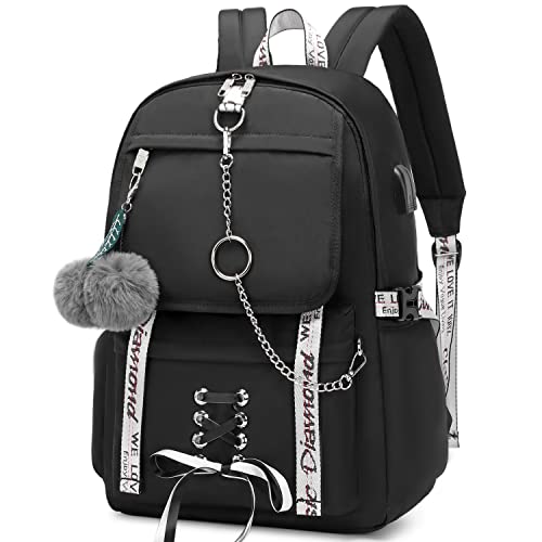 Spotted Tiger School Backpack For Girls Backpack With Lunch Box Aesthetic Backpack For Teen Girl Backpack School Bag Bookbag (Black) #TOP2