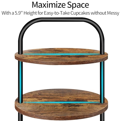 Lilybud--Lily DGJ-3CENG-YUAN Cupcake Stand For 50 Cupcakes, 3 Tier Wooden Cupcake Stand Large Cupcake Stand Dessert Table Display Set Cupcake Tower Serving Trays thumb #5