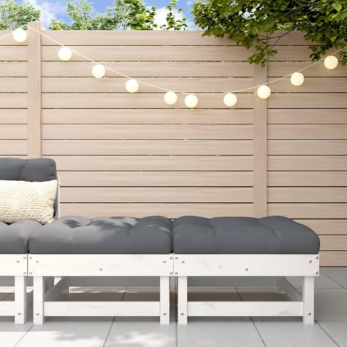 Xichuzi Taburetes de jardín con Cojines 2 uds Madera Maciza Pino Blanco, Mueble Exterior, Terraza Taburete, Taburete Exterior, Taburete Alto, Mueble Bar 825465