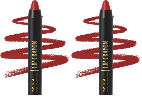 Image of INSIGHT Long Lasting Lip Crayon - All-Day Comfort | Matte Finish | Waterproof | Non-Transfer | Non-Sticky | Enriched with Vitamin E & Kojic Acid | Sharpenable Tip | Full Coverage | Lightweight Lipstick (Sunset Kiss) - 7g