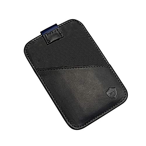 Preisvergleich Produktbild SECUREFY® Micro Coin - TÜV zertifiziertes RFID Slim Wallet - Kreditkartenetui aus hochwertigem Leder für bis zu 8 Karten mit Reißverschluss - Soft Touch Leder - Schwarz