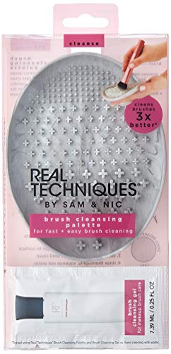 Real Techniques Palette de Nettoyage avec Pinceau Gel Nettoyant pour Pinceaux de Maquillage 8 Unité 80 g