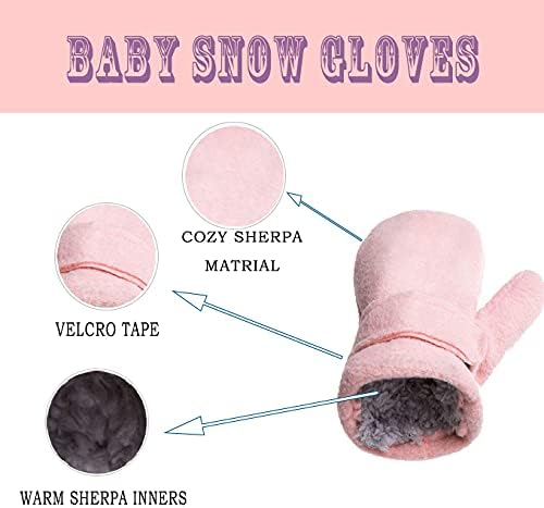 Baby Toddler Mittens 3Pack Boys Girls Winter Outdoor Gloves Kids Easy-On Fleece Warm Mittens - Image 3