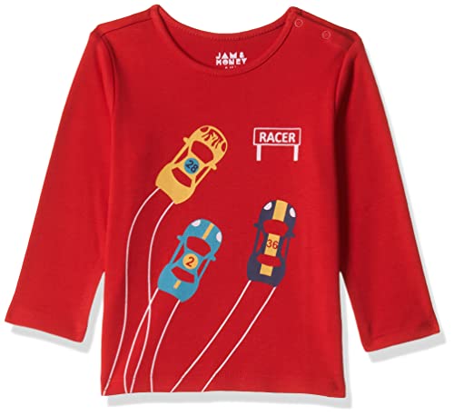Image of Amazon Brand - Jam & Honey Baby Boy's and Girls Full Sleeves T-Shirt | 100% Cotton Printed Regular Fit Unisex T-Shirts | New Born Baby Clothes - 0 to 24 Months