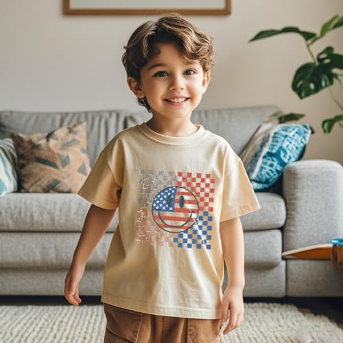 Toddler 4th of July Shirts Baby Boys Girls American Flag Patriotic T-Shirts Kids Cotton Tee Tops 2-7 Years3