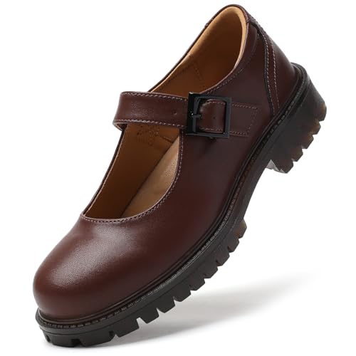 Image of XMM Mary Jane Shoes Women Flat Mary Janes for Womens Comfort Dressy Casual School Cute Non-Slip Work Shoes