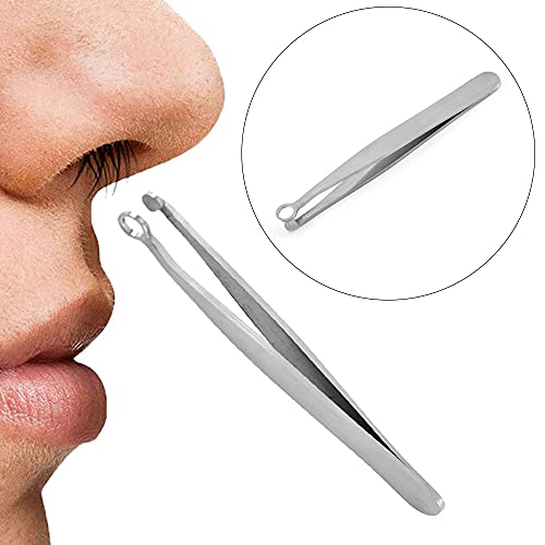Loekrdos Nose Hair Tweezers Universal Nose Hair Trimming Tweezers Stainless Steel Round Tip Tweezer for Trimming and Grooming for Facial Nasal Eyebrow Hair Ingrown Hair - Image 4