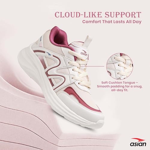 Image of ASIAN Women's Blossom-18 Sneakers for Women & Girls | Lightweight, Stylish & Comfortable Casual Shoes with Memory Foam & Durable Grip | Perfect for Walking, Gym, College