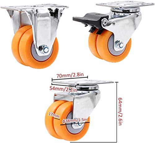 Roulettes pivotantes avec frein roulette industrielle meuble 2in - 2