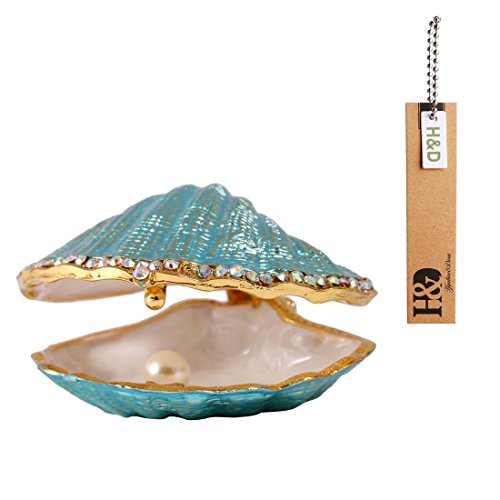 H&D Boîte à bijoux faite à la main en métal émaillé pour bagues (moule à perles) Cover