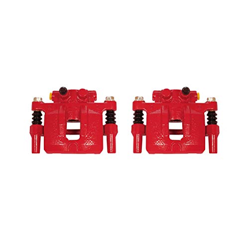 Image of PowerStop Rear Red Powder Coated Brake Caliper Pair for Chrysler 200 2011-14 |Sebring 2007-10 |Dodge Avenger 2008-14 |Caliber 2007-12 |Jeep Compass 2007-08 - High-Temp Brake Caliper Upgrade, S5038