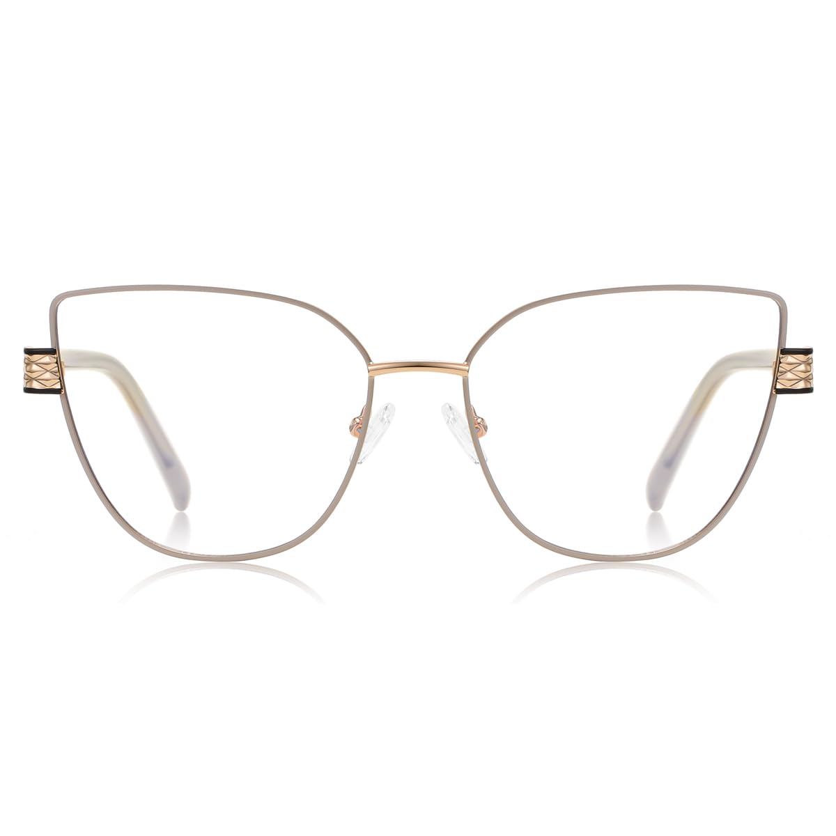 Szkła Cat Eye Anti Blue Light Metal modne okulary damskie CP oprawka octan świątynia wiosna zawias