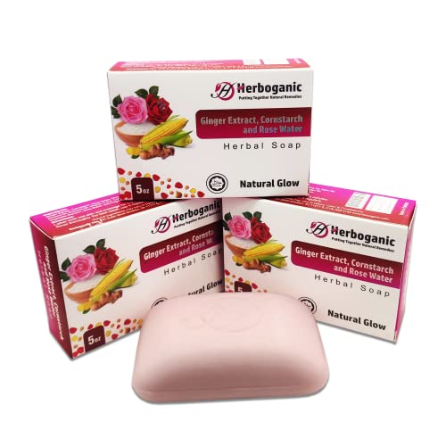 HERBOGANIC Ginger Extract Cornstarch and Rose Water Herbal Soap