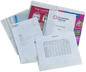 100 A4 Klarsichthüllen Extra Stark - 90 Mikron Gelocht Mit Grünem Verstärkungsstreifen