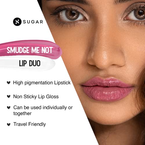 Image of SUGAR Cosmetics Smudge Me Not Lip Duo Liquid Lipstick with Matte Finish and Moisturizing Gloss - 09 Suave Mauve (Mauve) - 3.5 ml