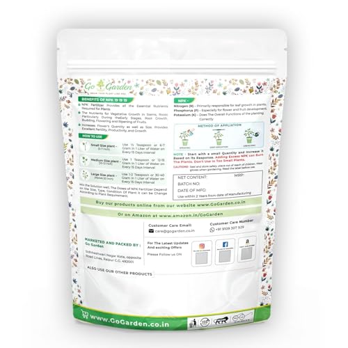 Go Garden NPK 19 Plant Booster & Enhancer | Complete Plant Food for Growth Boost and Maximum Production | Ideal for Home, Garden & Outdoor Plant Care 450 G