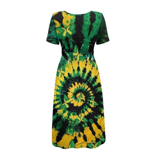 Image of Women's Summer Dresses Short Sleeve Formal Dresses with Pockets | Lightweight Quick‑Dry Soft Comfortable 2026 Fashion Dresses Loose Plus‑Size High‑Waisted