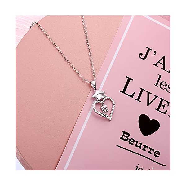 M-MOOHAM-Graduation-Gifts-for-Her-2021-14K-White-Gold-Plated-CZ-Graduation-Cap-Necklaces-Heart-Pendant-Initial-Necklaces-for-Women-Girls-College-Graduation-Gifts-for-Her-High-School M MOOHAM Graduation Gifts for Her 2023, 14K White Gold Plated Graduation Cap Necklaces 2023 Graduation Gifts Initial Necklaces for Girls Graduation Gifts for Her(U