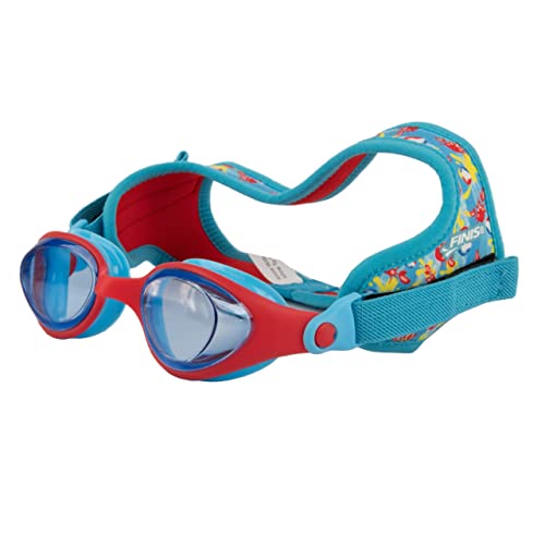 FINIS DragonFly Kids Swim Goggles - Ages 3-8 - UV Protection - Floating Neoprene Strap - Soft Silicone Fit - Crab