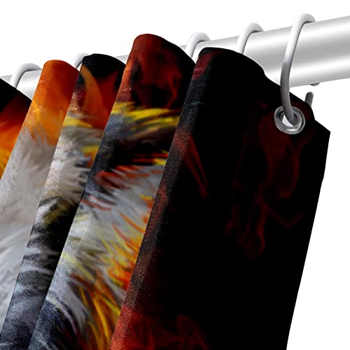 Rideau de douche Anger Wolf loup en feu pour dynamiser votre salle de bain