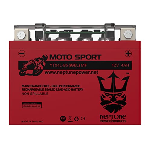 YTX4L-BS Maintenance Free AGM-iGEL Motorcycle Extreme High Performance Battery Replacement SLA 12V 4Ah By Neptune Power