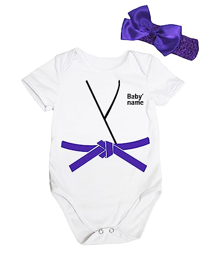 Body bébé taekwondo personnalisé jersey coton judo karaté naissance 18m