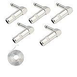 1/4" Audio Plugs 6.35mm Plug TS Male 1/4 inch Solder Type Mono Plug Right Angle Design for DJ Mixer