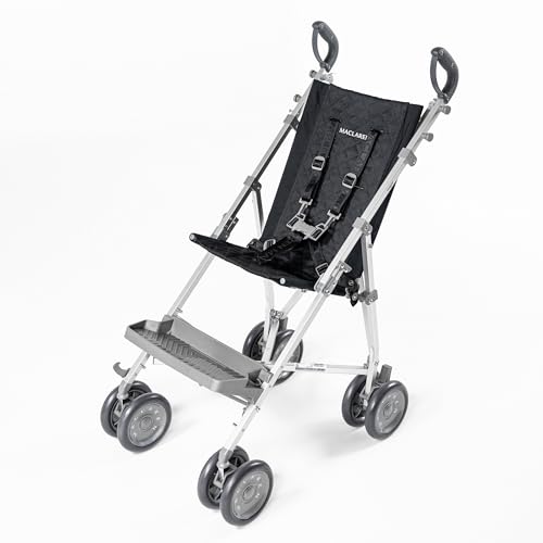 Carrito para personas con discapacidad Maclaren Major Elite y paquete de accesorios * Cochecito para necesidades especiales para niños mayores de hasta 50 kg (110 lbs) * (Negro)