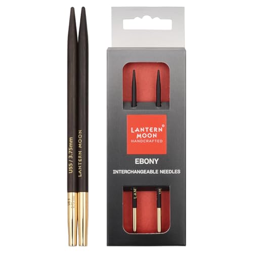 Image of Lantern Moon Ebony Wood Interchangeable Circular Knitting Needles 5 inch (13cm) | US Size 5 (3.75mm)