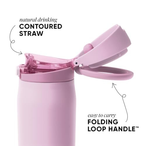 Simple Modern Mesa Loop Water Bottle with Straw | 24oz Cup Holder Friendly Insulated Stainless Steel Bottles for Travel, Sports and School | Pink Champagne