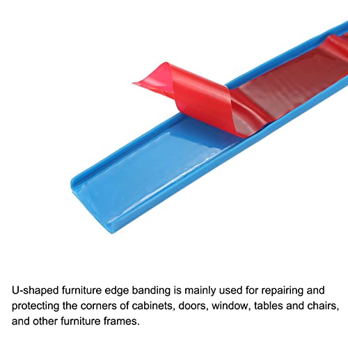 Image of uxcell U Shape Furniture Edge Banding, 2M Self Adhesive Flexible Edging Trim, 5x18mm TPE Edge Guards for Cabinets Furniture Repair Restoration, Blue
