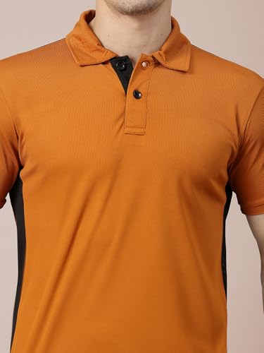Image of CHKOKKO Men's Active Sports Wear Polo Half Sleeve Gym Tshirt with Button Collar Quick Dry Breathable Perfect for Workout Running Regular Fit Pack of 2