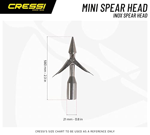 Foto von Cressi 1946 Erwachsene Mini Spear Head INOX Harpune Rostfreiem Stahl Mit 2 Widerhaken, Silber, Uni