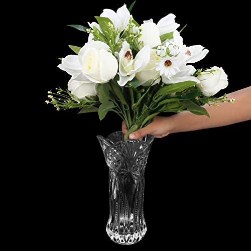 Kurtzy Helder Kristallen Glazen Vazen (2 Pak) – 24,5cm – Modern Decoratieve Melodia Cylinder Glazen Bloemen Vaas Set voor Huis Kopstuk en Kantoor Decor - Afbeelding 4