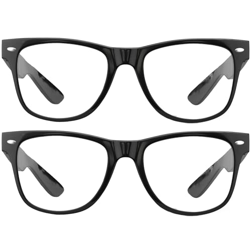 grinderPUNCH 2 Pack High Magnification Reading Glasses Strong Power Readers - 4.00-6.00 Black/+6.00