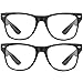 2 Pack High Magnification Reading Glasses Strong Power Readers - 4.00-6.00 Black/+5.00