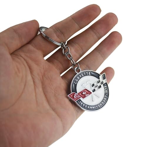 REIXS 1Pc 25th Anniversary keychain Car Alloy Key Chain Ring Gift For 1978 C3 Corvette