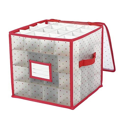 Sattiyrch Plastic Christmas Ornament Storage Box With Zippered Closure - Store Up To 64 Of The 3-Inch Standard Christmas Ornaments, Xmas Ornaments Storage With Dividers & Two Handles thumb #5